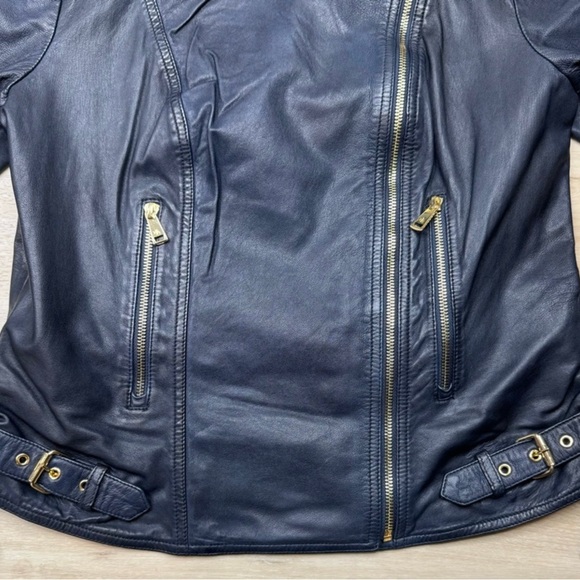 Ralph Lauren Tumbled Leather with Asymmetrical Zip moto jacket. - Picture 3 of 8